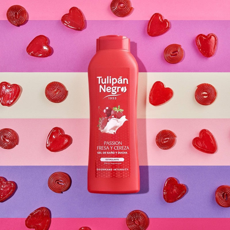 GEL DOUCHE & BAIN TULIPAN NEGRO FRAISE ET CERISE 650ML